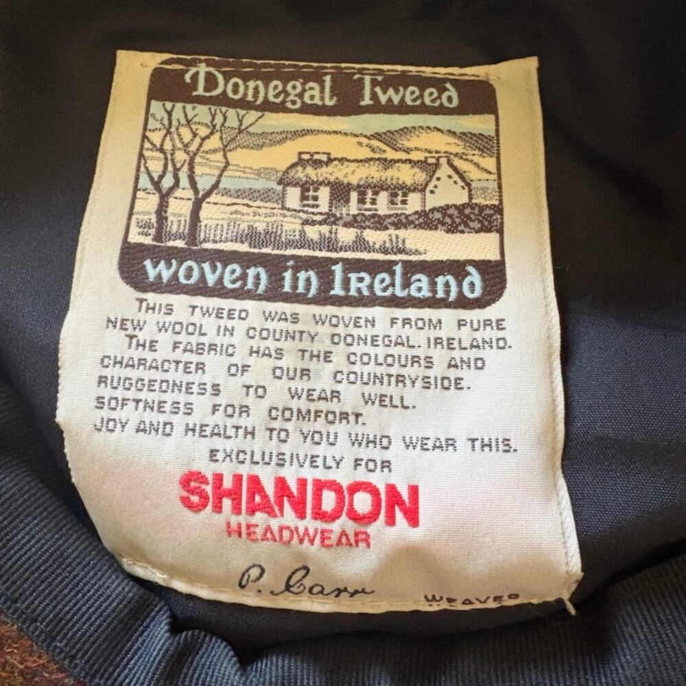Shandon Headwear Mens Flat Cap Multicolor Patchwork Donegal Tweed Wool Hat 7 1/8 - Picture 6 of 8